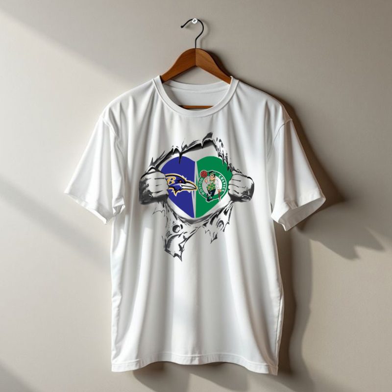 Baltimore Ravens Boston Celtics Heart T Shirt 1 T Shirt 1