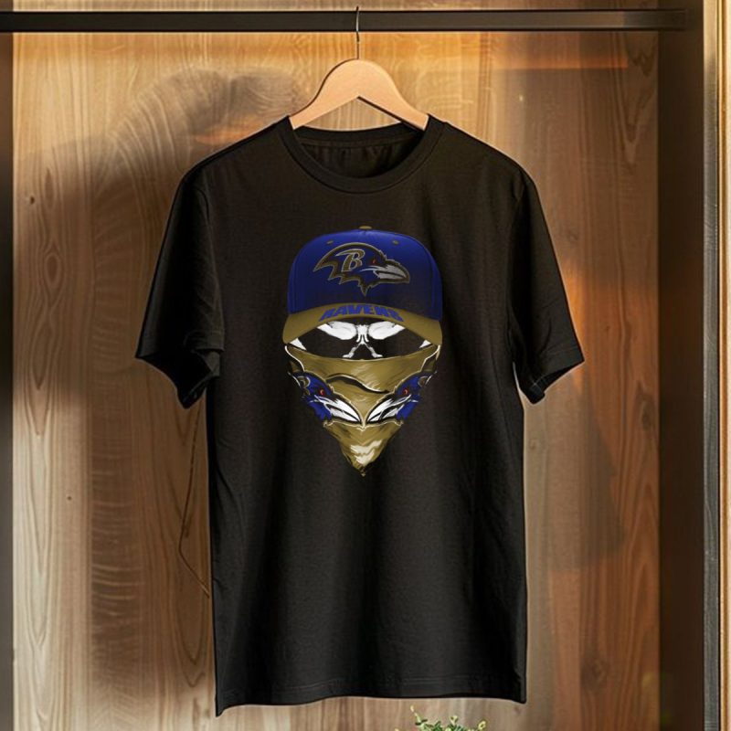 Baltimore Ravens Cap And Bandana With Skull T Shirt 1 T Shirt 1