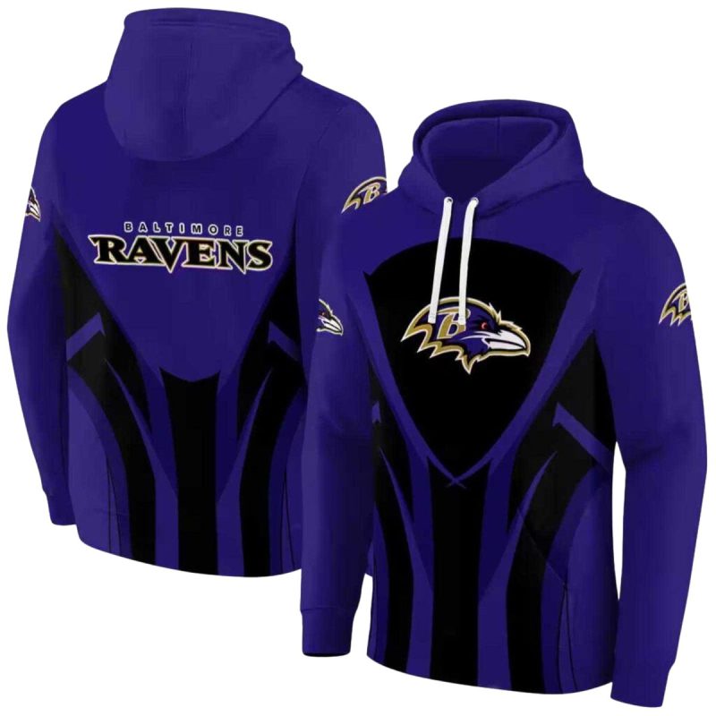 Baltimore Ravens Concentric Lines Purple Black Aop Hoodie 1