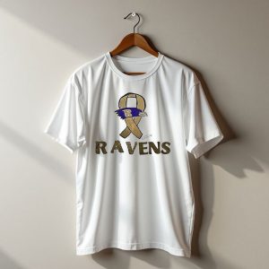 Baltimore Ravens Crucial Catch Breast Cancer Awareness 2025 Ravens Ribbon Logo T-Shirt