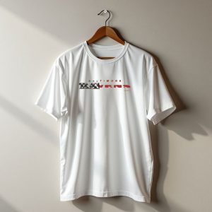 Baltimore Ravens Flag Stars and Stripes Script Franklin T-Shirt