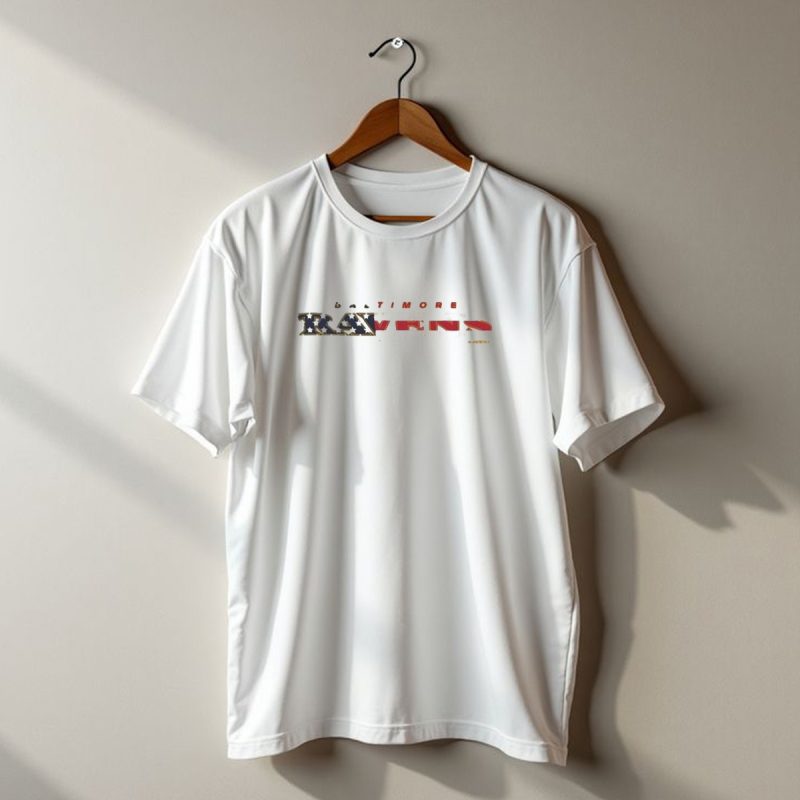 Baltimore Ravens Flag Stars And Stripes Script Franklin T Shirt 1 T Shirt 1