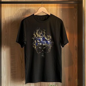 Baltimore Ravens Flaming Skull Logo T-Shirt