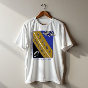 Baltimore Ravens Football Established 1996 Shield Logo Ravens Head T-Shirt