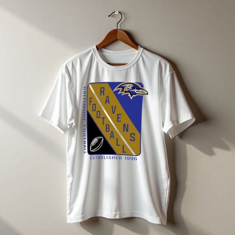 Baltimore Ravens Football Established 1996 Shield Logo Ravens Head T Shirt 1 T Shirt 1