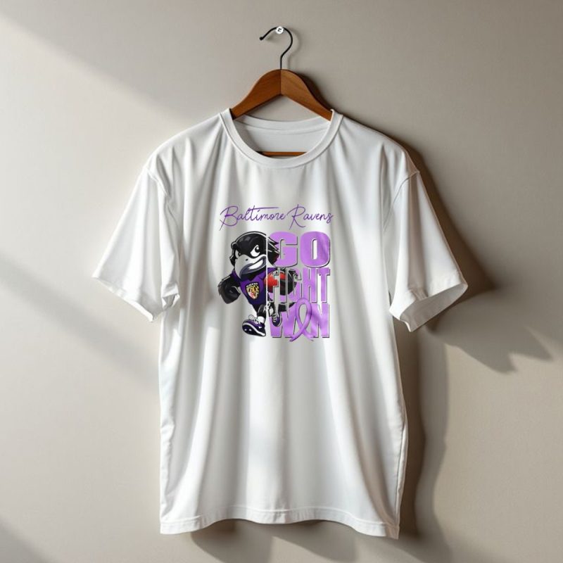 Baltimore Ravens Go Fight Win Pancreatic Cancer Awareness T Shirt 1 T Shirt 1