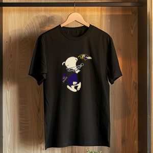 Baltimore Ravens Go Ravens Peanuts Character Football Helmet T-Shirt