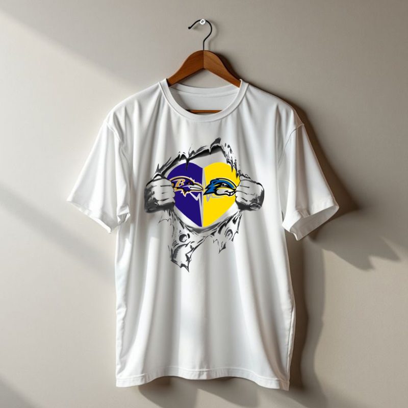 Baltimore Ravens Goucher Gophers Heart Logo Fusion T Shirt 1 T Shirt 1