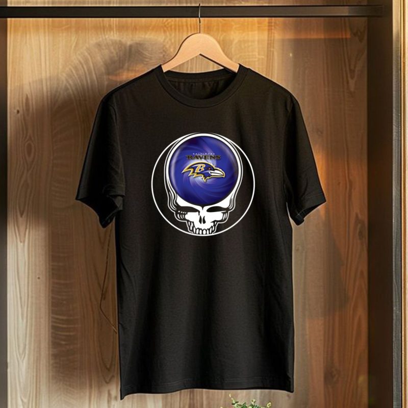 Baltimore Ravens Grateful Dead Skull T Shirt 1 T Shirt 1