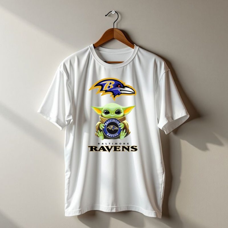 Baltimore Ravens Grogu Holding Ravens T Shirt 1 T Shirt 1