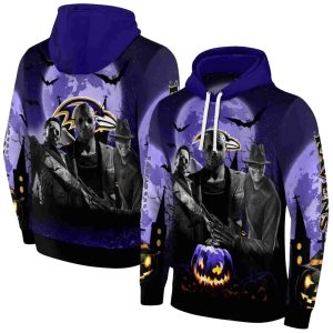 Baltimore Ravens Halloween Vibes Purple Black AOP Hoodie