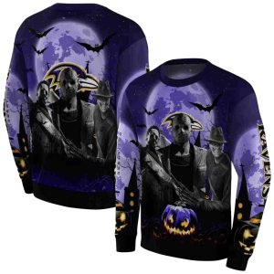 Baltimore Ravens Halloween Vibes Purple Black AOP Sweatshirt