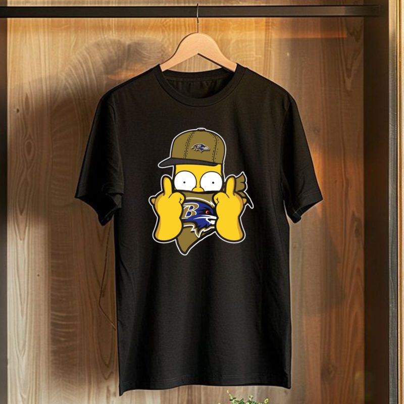 Baltimore Ravens Homer Simpson Parody Nfl Logo T Shirt 1 T Shirt 1