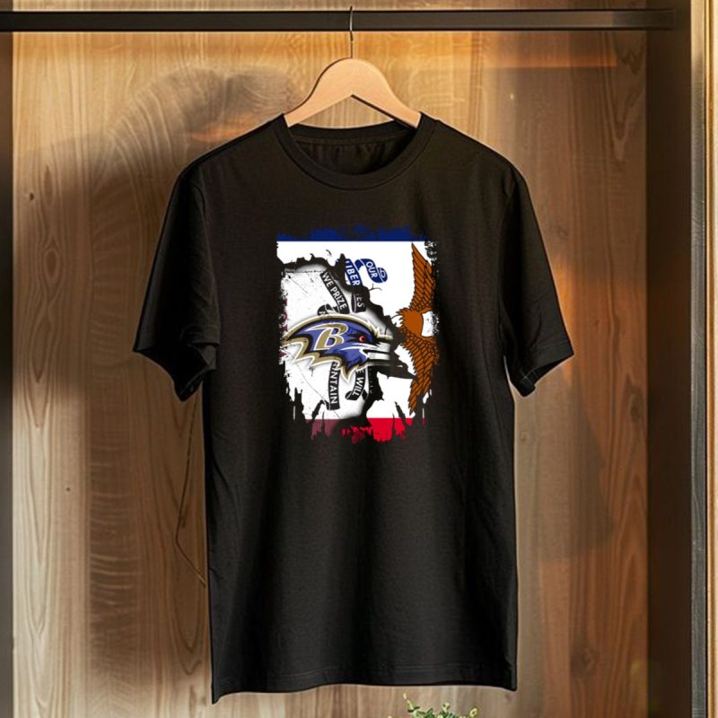 Baltimore Ravens Iowa Flag Tribute Together Forever T Shirt 1 T Shirt 1