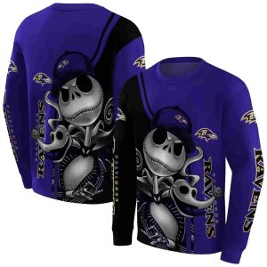 Baltimore Ravens Jack Skellington Purple Black AOP Sweatshirt
