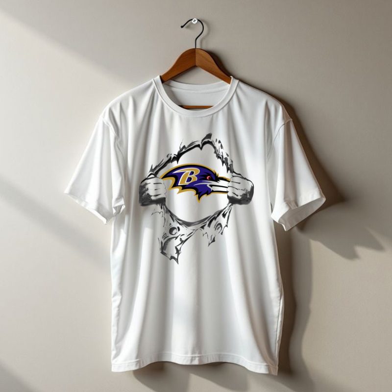 Baltimore Ravens Logo Tear T Shirt 1 T Shirt 1