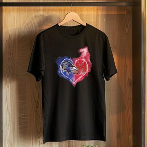 Baltimore Ravens Maryland Terrapins Heart Fusion T-Shirt