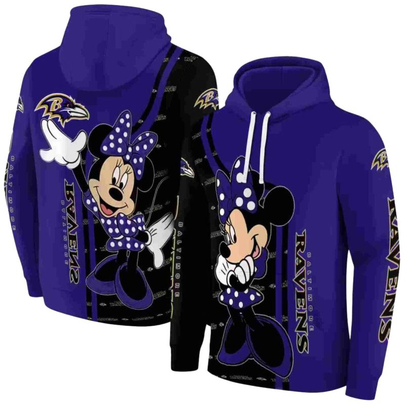 Baltimore Ravens Minnie Mouse Purple Black Aop Hoodie 1