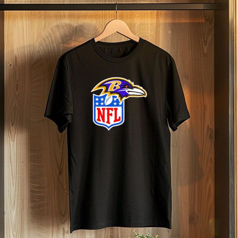 Baltimore Ravens Nfl Shield Emblem Ravens Head T Shirt 1 T Shirt 1