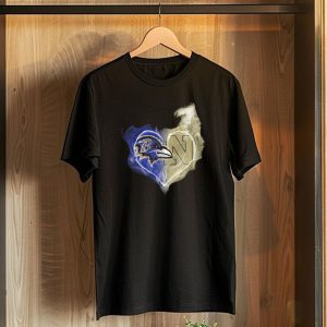Baltimore Ravens Navy Midshipmen Heart Fusion T-Shirt