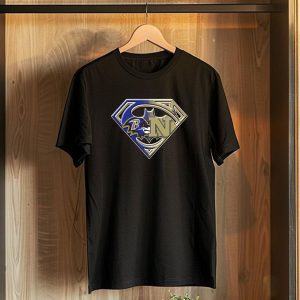 Baltimore Ravens Navy Superman Bat Signal T-Shirt