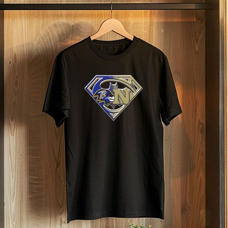 Baltimore Ravens Navy Superman Bat Signal T Shirt 1 T Shirt 1