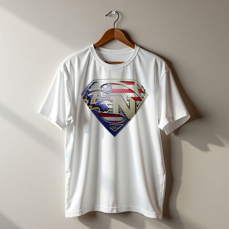 Baltimore Ravens Nfl Superman Shield American Flag T Shirt 1 T Shirt 1
