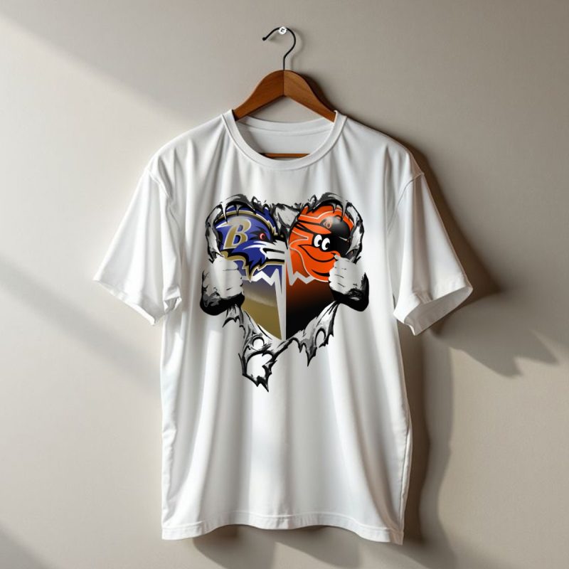 Baltimore Ravens Orioles Heart T Shirt 1 T Shirt 1