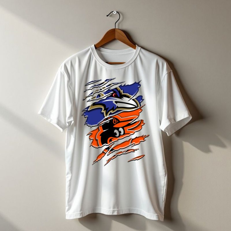 Baltimore Ravens Orioles Logo Mashup Rah 101 T Shirt 1 T Shirt 1