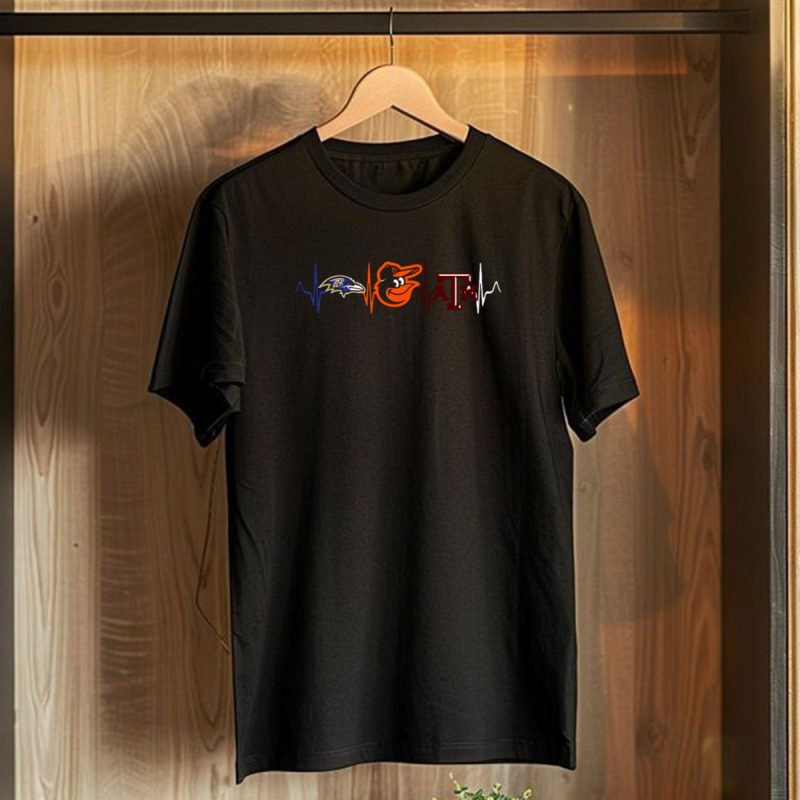 Baltimore Ravens Orioles Texas Am Heartbeat T Shirt 1 T Shirt 1