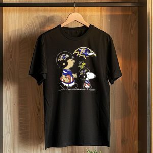 Baltimore Ravens Peanuts Christmas Football Characters T-Shirt