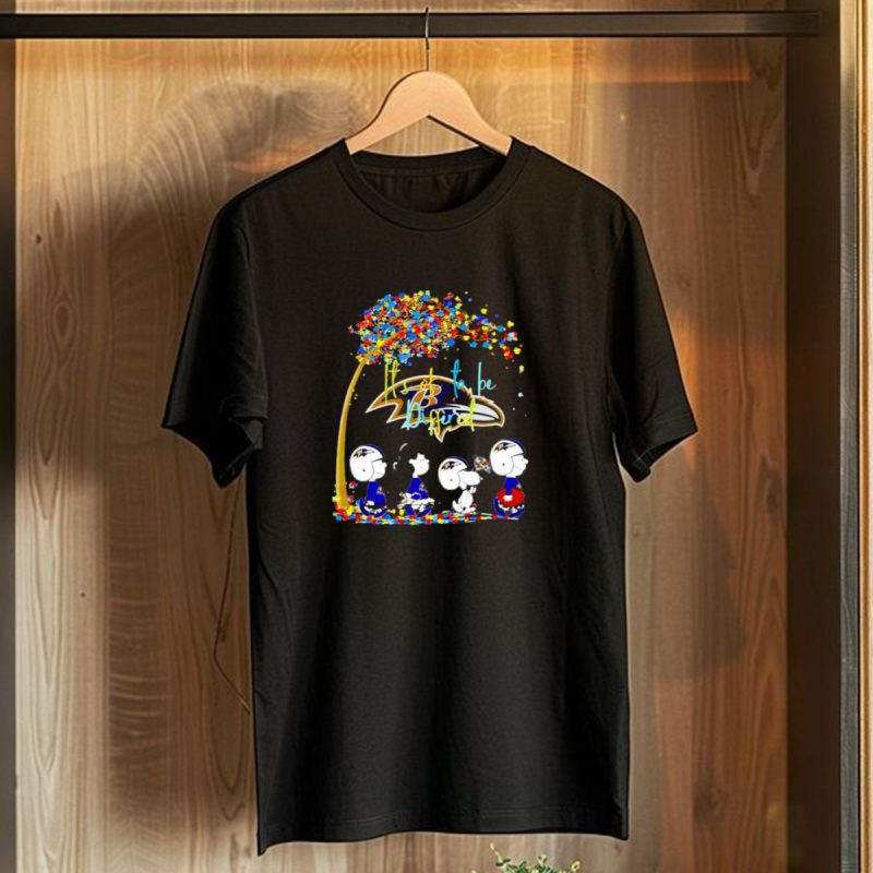 Baltimore Ravens Peanuts Its Ok To Be Different Autism Fall T Shirt 1 T Shirt 1