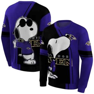 Baltimore Ravens Playful Snoopy Purple AOP Sweatshirt