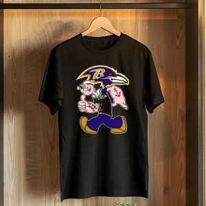 Baltimore Ravens Popeye Cartoon Character Nfl Crossover My Story Begins T-Shirt
