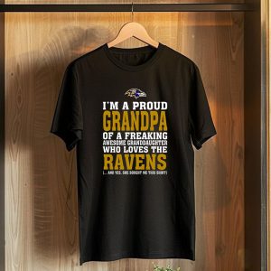Baltimore Ravens Proud Grandpa Of Awesome Granddaughter Who Loves The Ravens T-Shirt