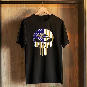 Baltimore Ravens Punisher American Flag T-Shirt
