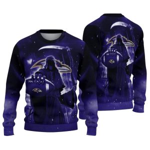 Baltimore Ravens Reaper Scythe Purple AOP Sweatshirt