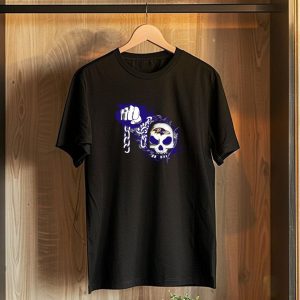 Baltimore Ravens Skull And Fist Md With Chains T-Shirt