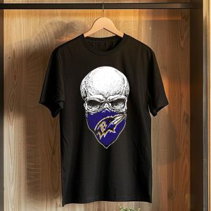 Baltimore Ravens Skull Bandana T-Shirt