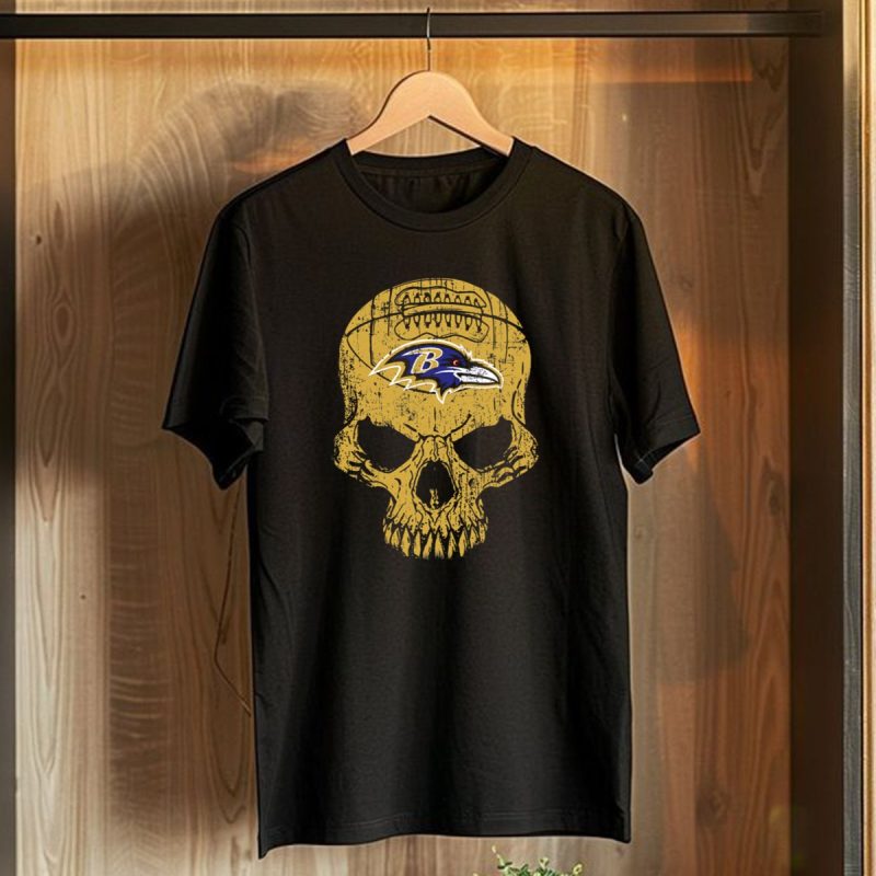 Baltimore Ravens Skull Football T Shirt 1 T Shirt 1