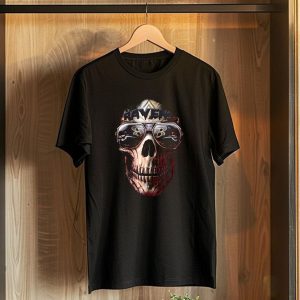 Baltimore Ravens Skull With Sunglasses Featuring Team T-Shirt