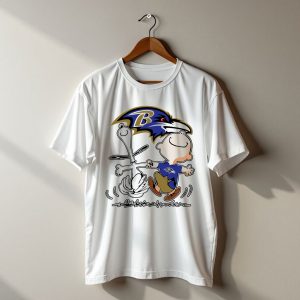 Baltimore Ravens Snoopy Dance With Logo And Characters T-Shirt