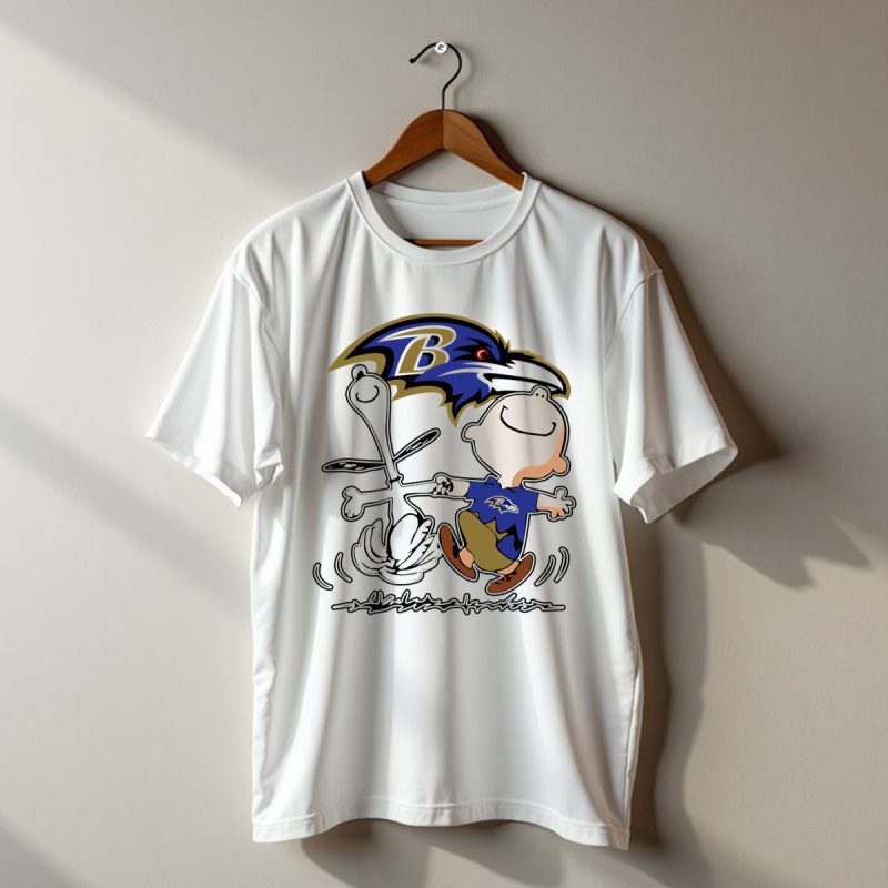 Baltimore Ravens Snoopy Dance With Logo And Characters T Shirt 1 T Shirt 1