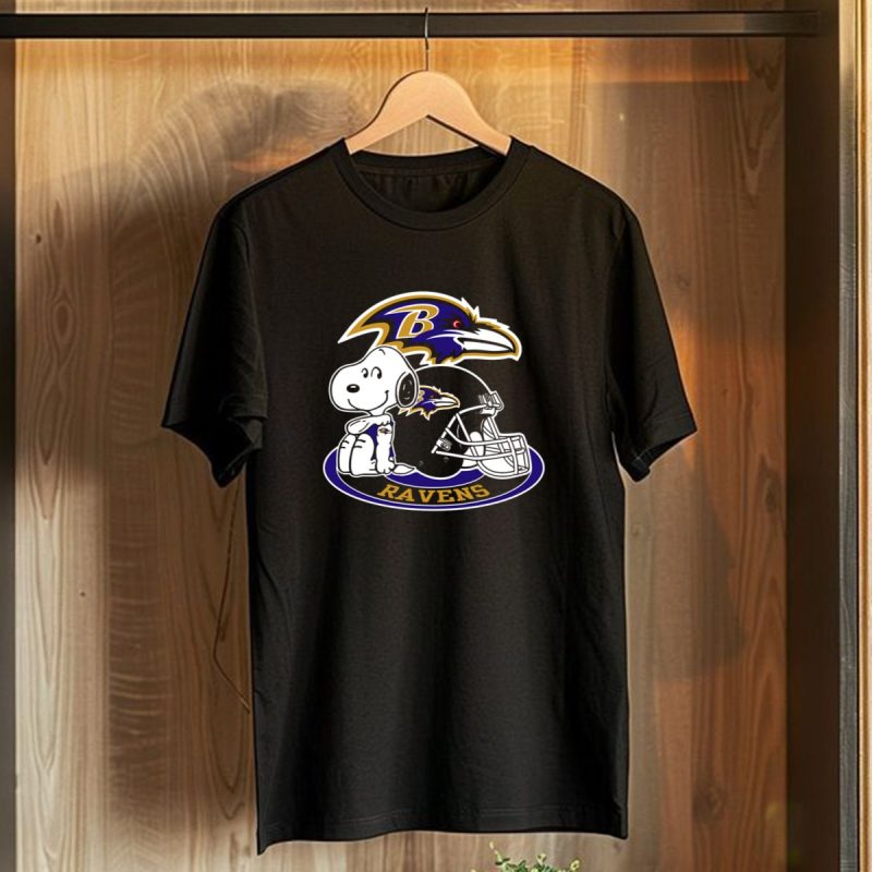 Baltimore Ravens Snoopy Helmet Logo Ravens T Shirt 1 T Shirt 1