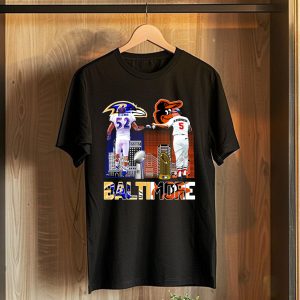 Baltimore Sports Ray Lewis Baltimore Ravens And Baltimore Orioles Brooks Robinson Signature T-Shirt