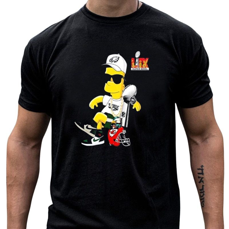 Bart Simpson X Philadelphia Eagles Super Bowl Lix T Shirt T Shirt 1 1