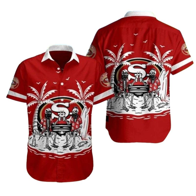 Beachside Bones 49Ers Skeleton Surf Party Hawaiian Shirt 1