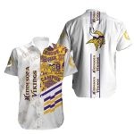 Beachside Tailgate Minnesota Vikings Wordmark White Hawaiian Shirt