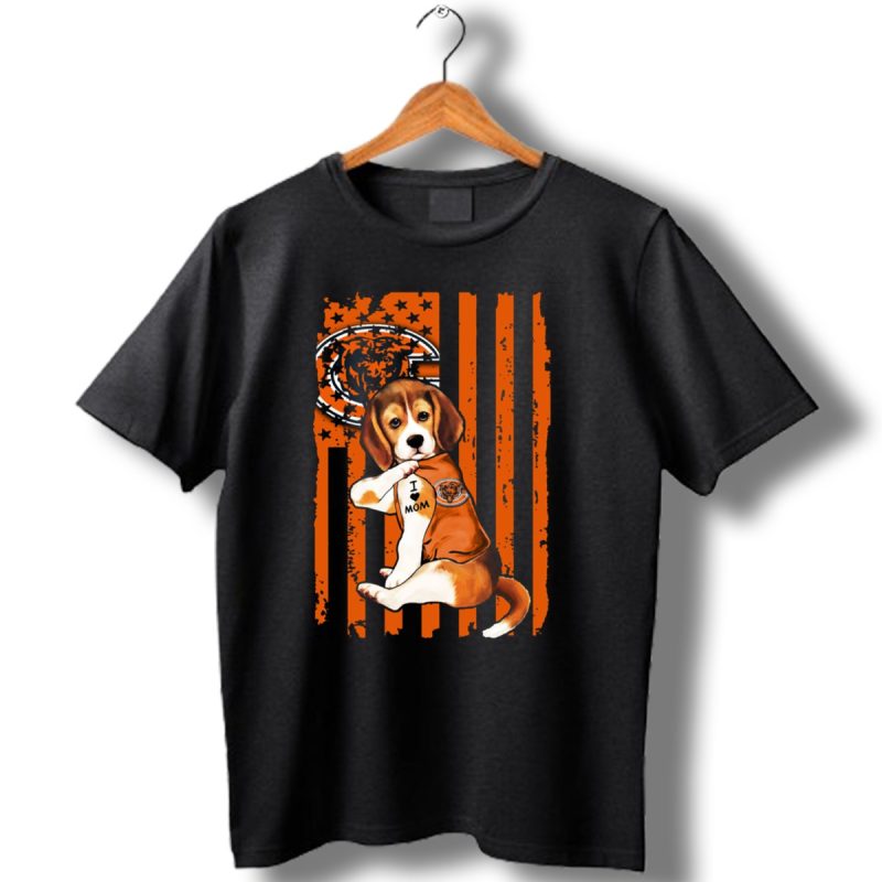 Beagle Chicago Bears I Love Mom Football T Shirt 1 T Shirt 1