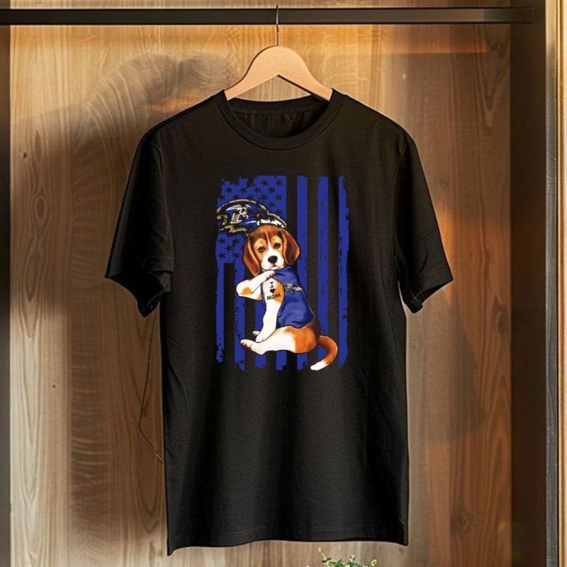 Beagle I Love Mom Baltimore Ravens T Shirt 1 T Shirt 1
